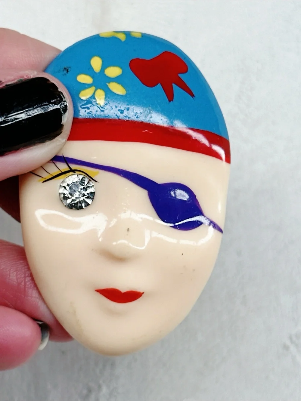 333u. Plastic Creepy Pirate Brooch